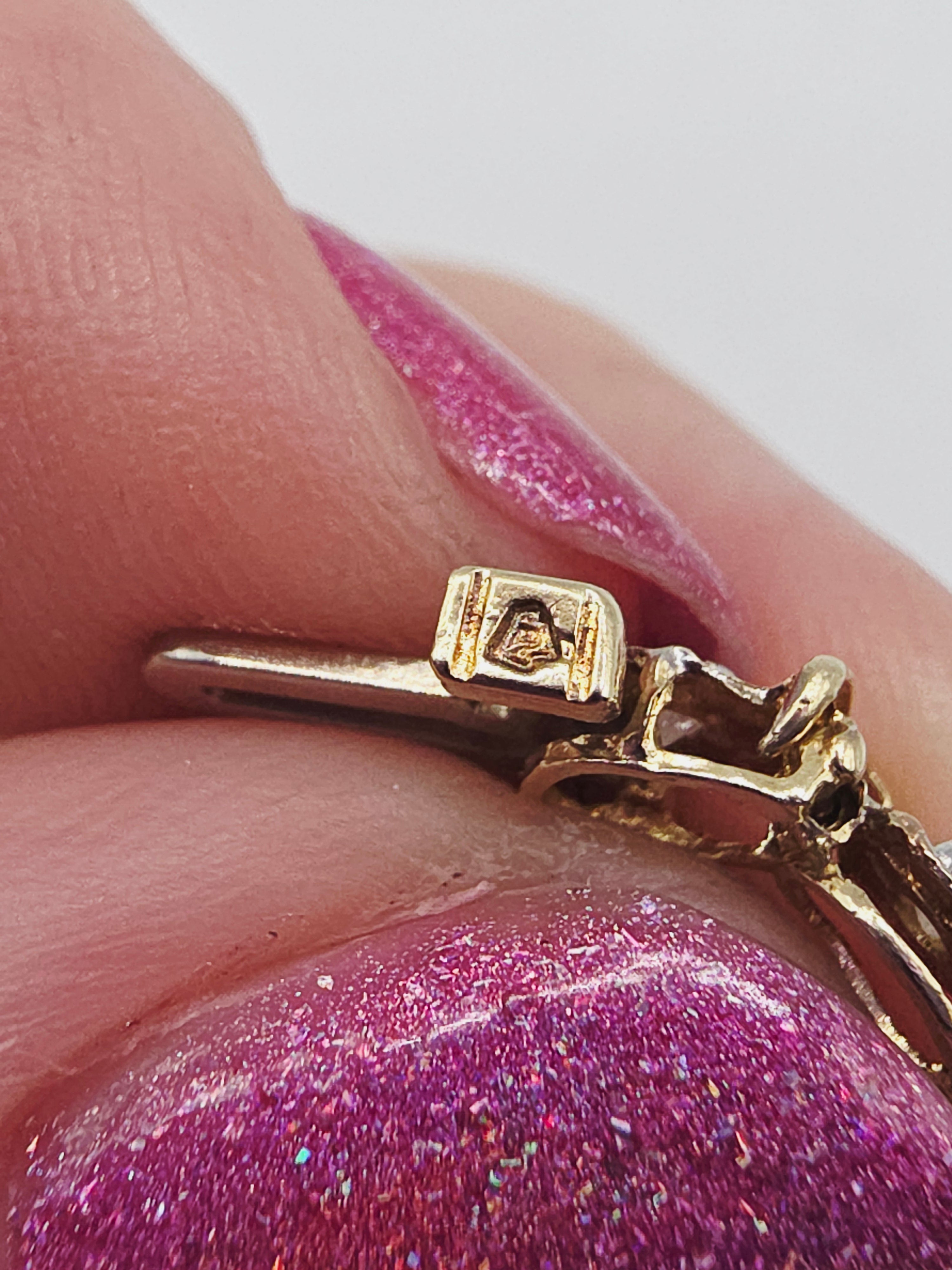 Solid 10K Yellow & White Gold Diamond Tennis Bracelet - 7 Inches