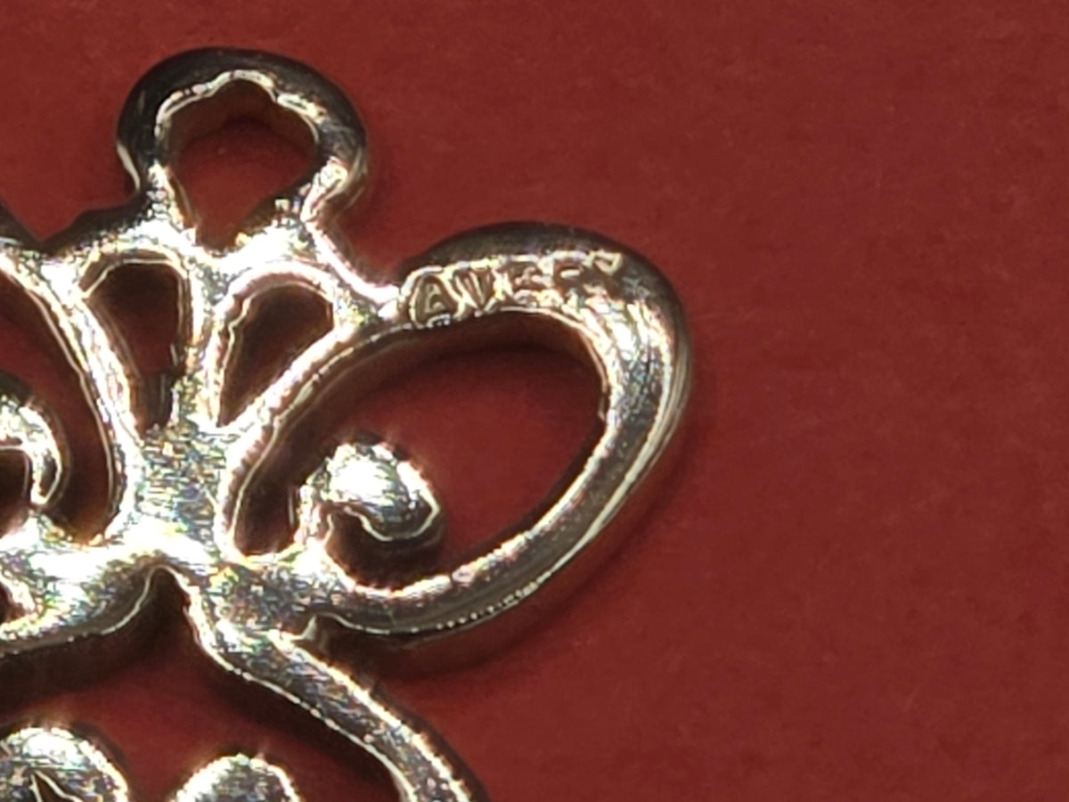 James Avery Solid 14K Yellow Gold Open Scroll Spring Butterfly Charm Pendant