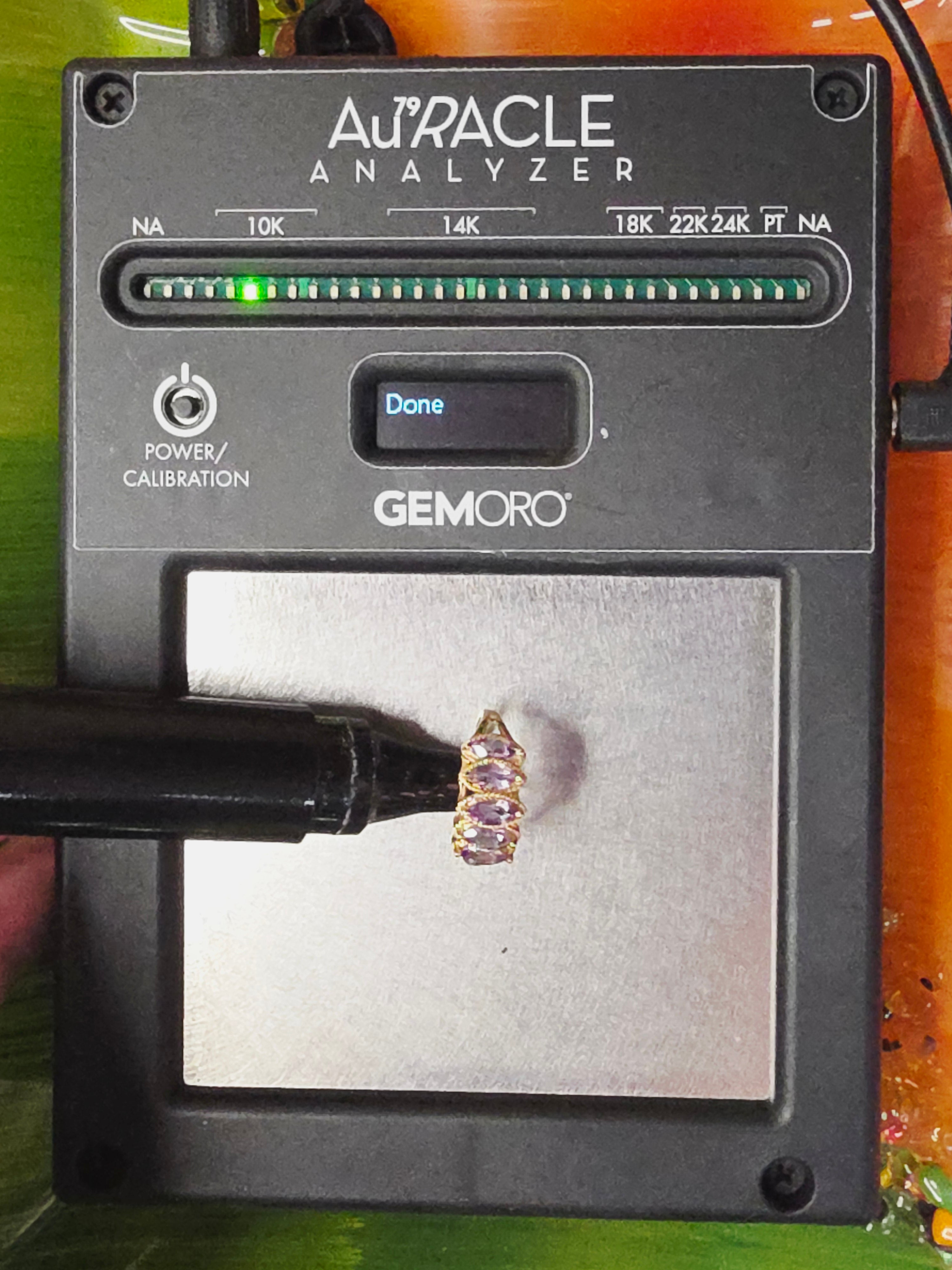 Solid 10K Yellow Gold Ring with Marquise Cut Amethysts Size 7