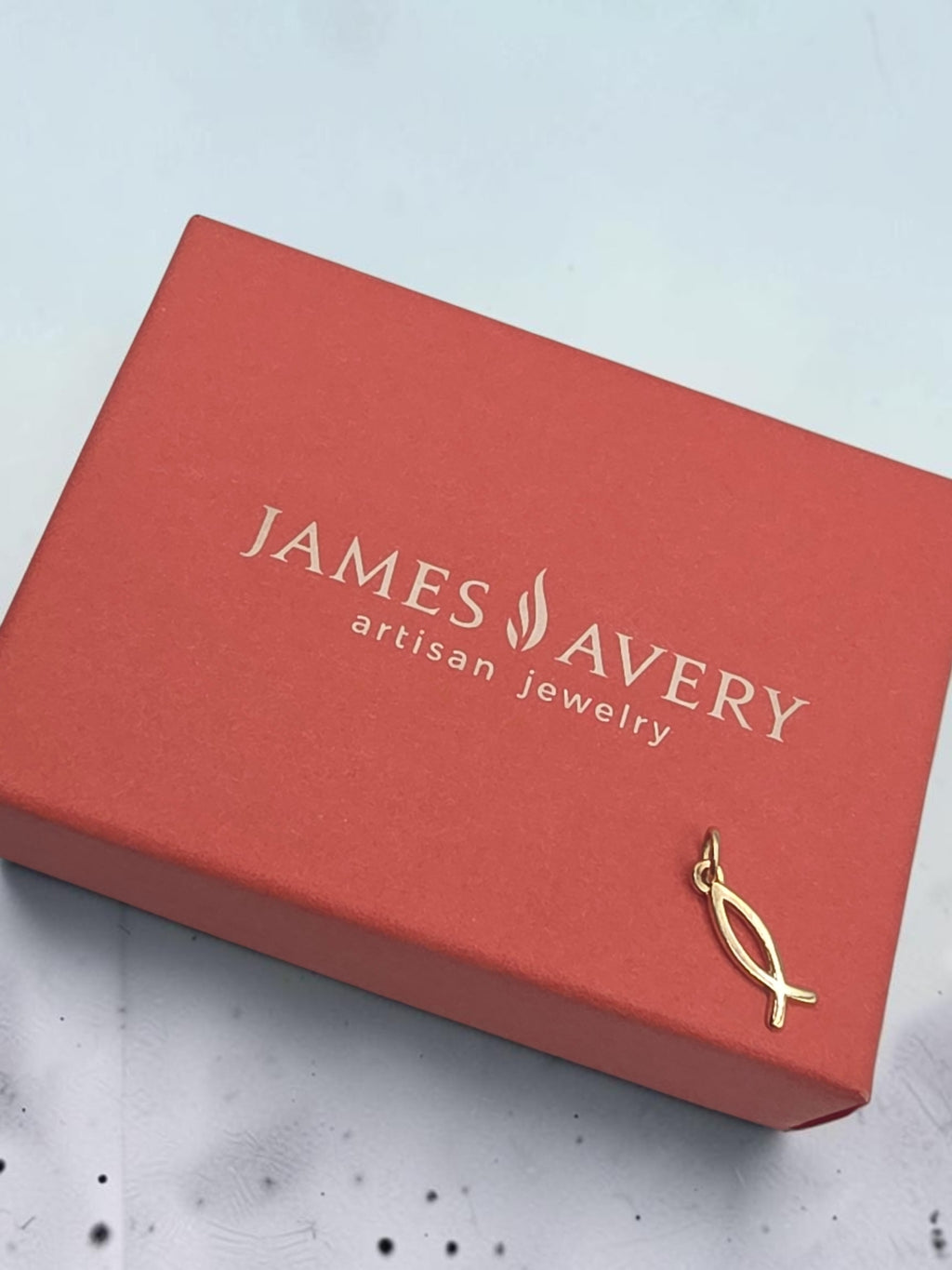 RETIRED James Avery Solid 14K Gold Ichthus Fish Charm Pendant - Uncut with Box