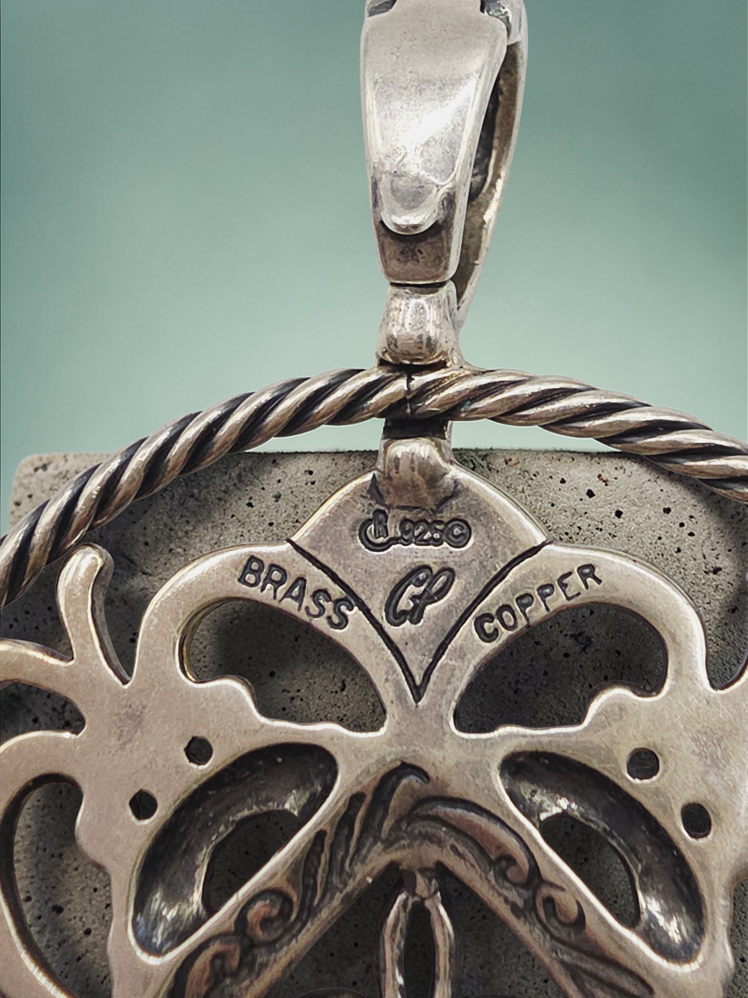 Carolyn Pollack 925 Sterling Silver Brass Copper Relios Necklace Pendant