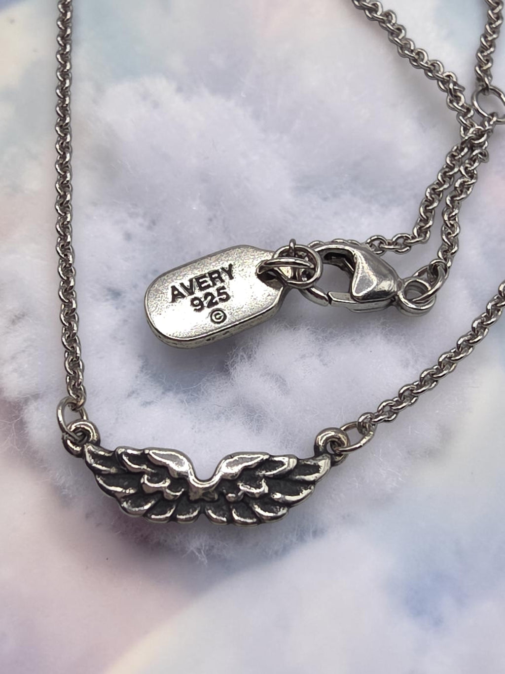 RETIRED James Avery Take Flight Angel Wings 925 Sterling Silver Pendant Necklace