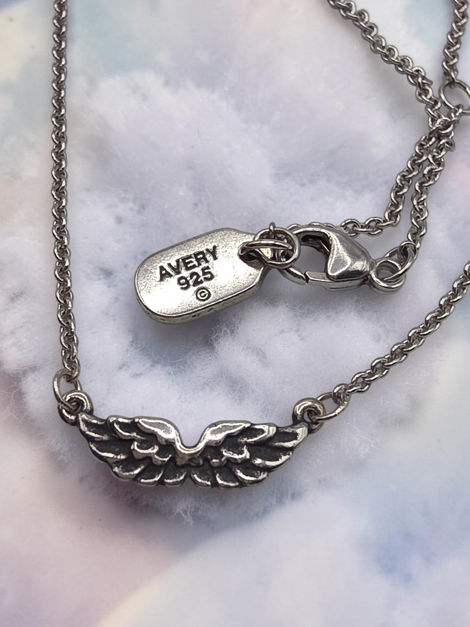 RETIRED James Avery Take Flight Angel Wings 925 Sterling Silver Pendant Necklace