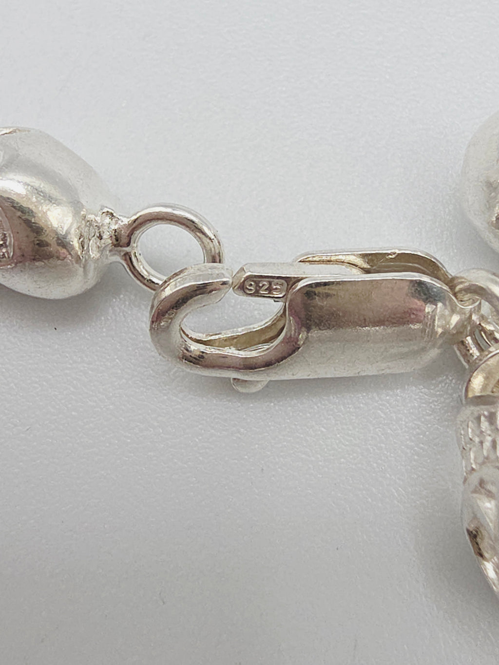 925 Sterling Silver Skull Bones Link Bracelet - 6.75 Inch