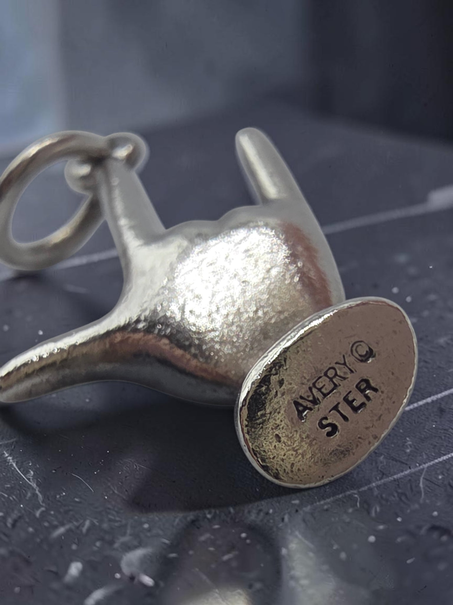 RETIRED James Avery Sterling Silver Charm Pendant - Sign Language Hand I Love You